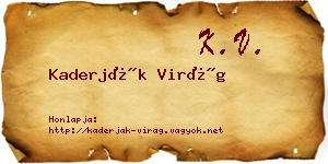 Kaderják Virág névjegykártya